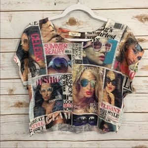 Love J Cropped High Fashion Graphic Raw He…